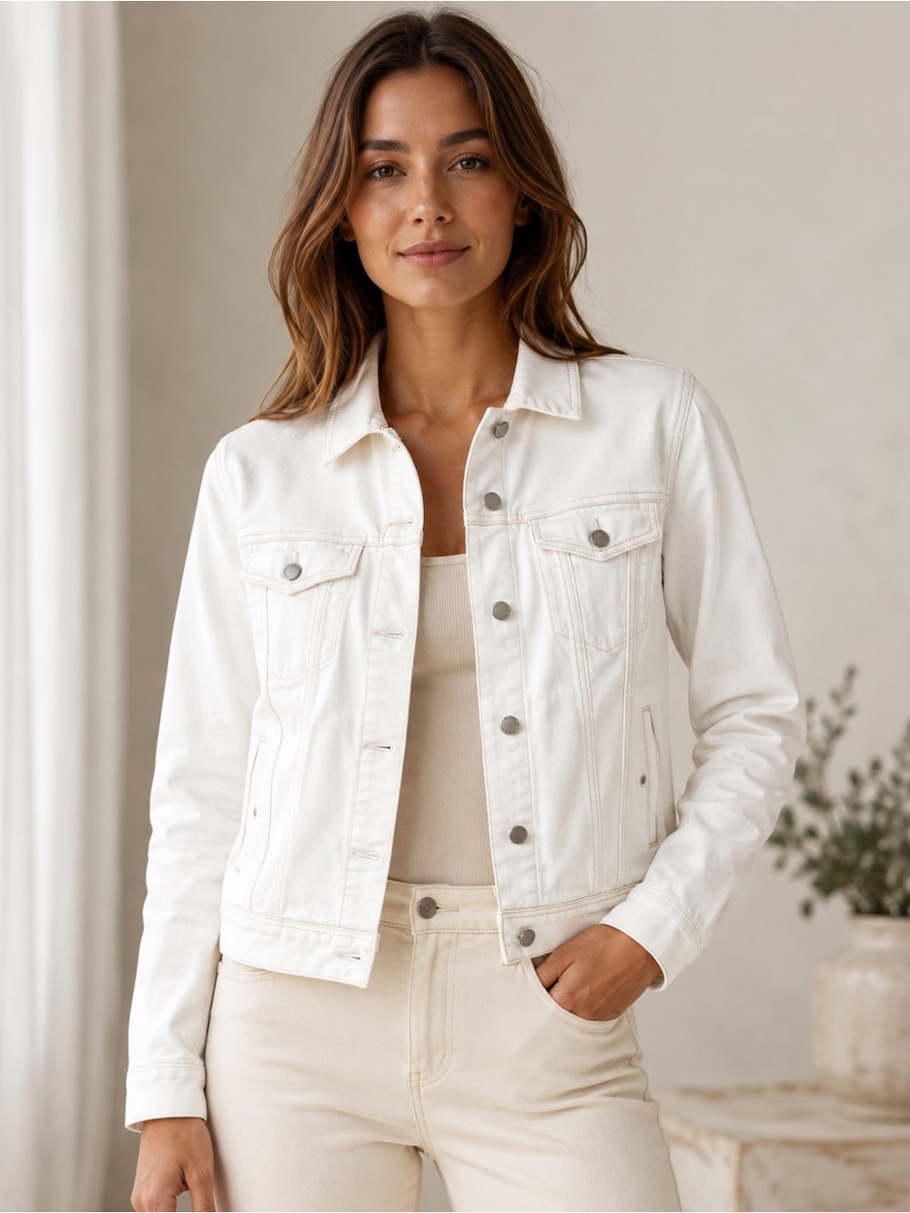 Liverpool Los Angeles White Denim Jean Jacket NWT Classic Trucker